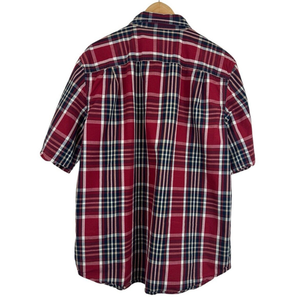 Carhartt‎ Shirt Mens L Relaxed Fit Red Plaid Short Sleeve Cotton Button Down - Picture 5 of 5